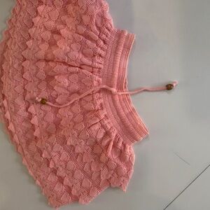 Pink Lace Skirt with Drawstring